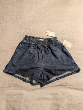 NWT Good American Weightless Denim Pull On Shorts 1/S